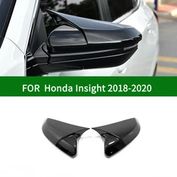 For ALL-NEW Honda Insight 2018-2020 car Rearview mirror cover trim,Horn shape black carbon fibre /chrome Side Mirror Covers 2019