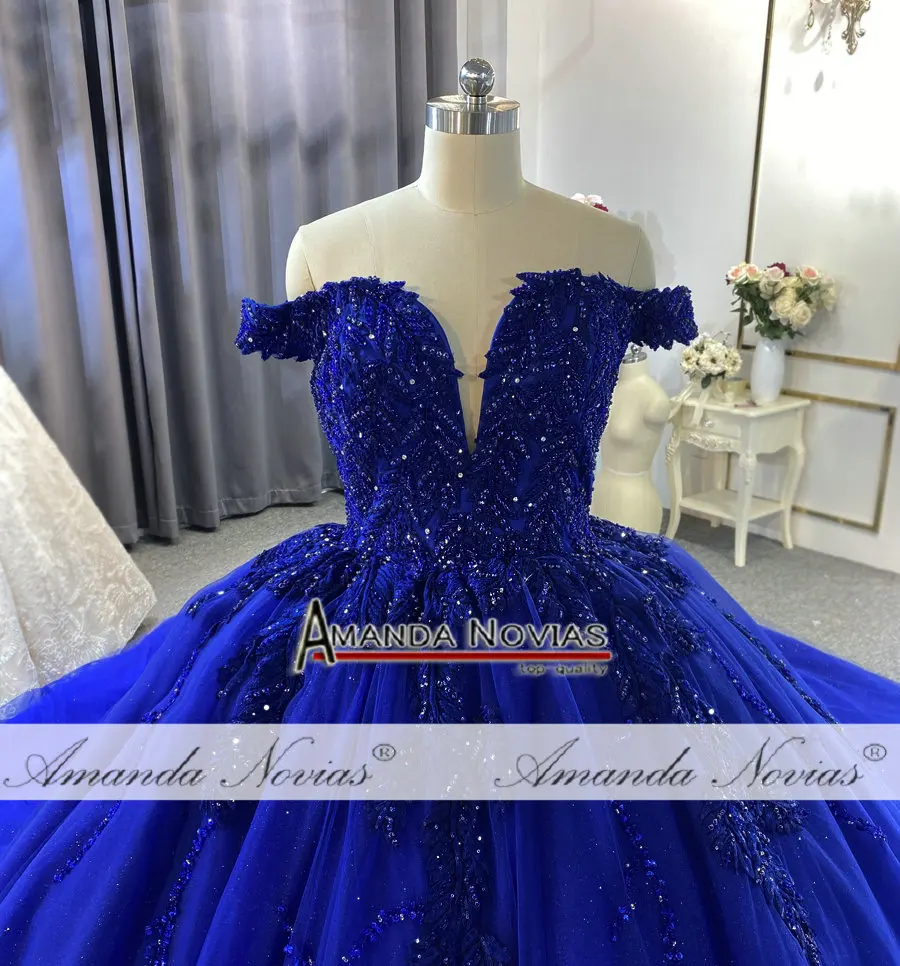 Royal Blue Bridal Gown: Why This Off-the-Shoulder Lace Design Became My  Perfect Wedding Dress