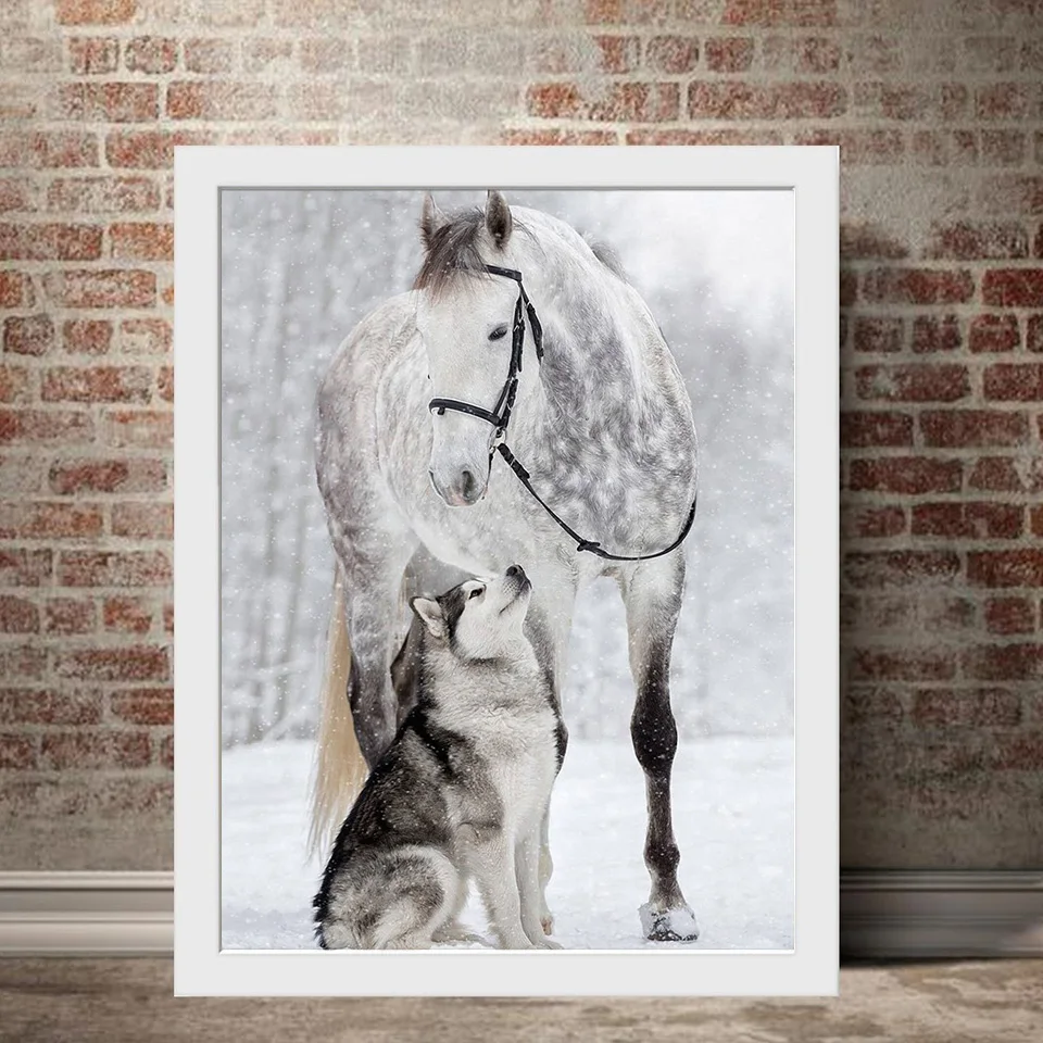 5D DIY Diamond Painting Animals Horse Full Square Diamond Embroidery Dog Diamond Mosaic Picture with Rhinestones Home Decor Sale