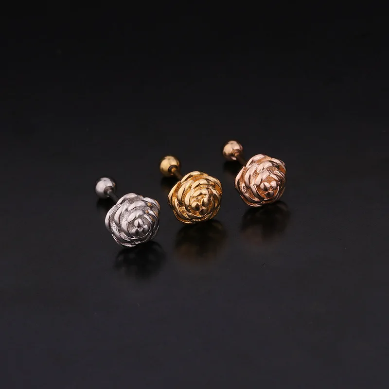 Airplane Butterfly Flower  Ear Piercing Stud Cz Cartilage Helix Conch Screw Back Earring Tragus Helix Cartilage Piercing Jewelry