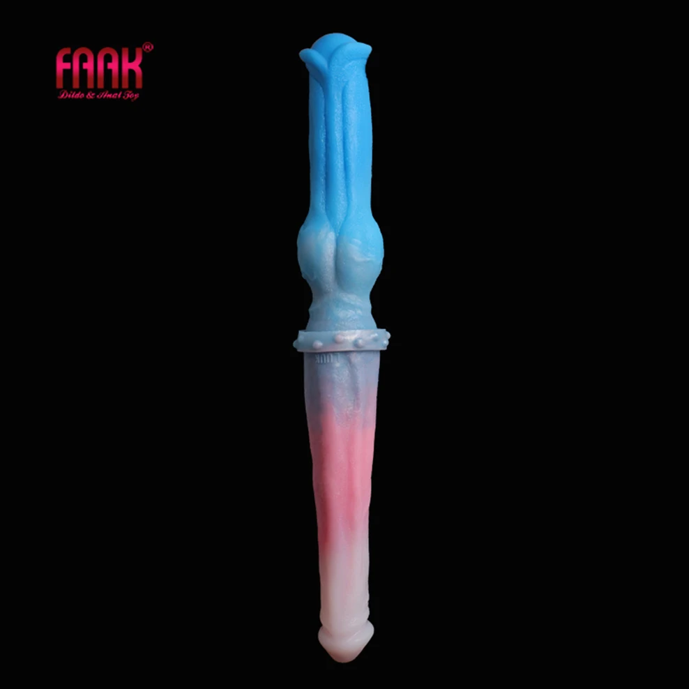 FAAK 15.7 lnch Long Double Dildo Smacaron Color Large Knot Penis Animal Horse Dog Dildo Lesbian Erotic Toys Anal Plug Sex Shop