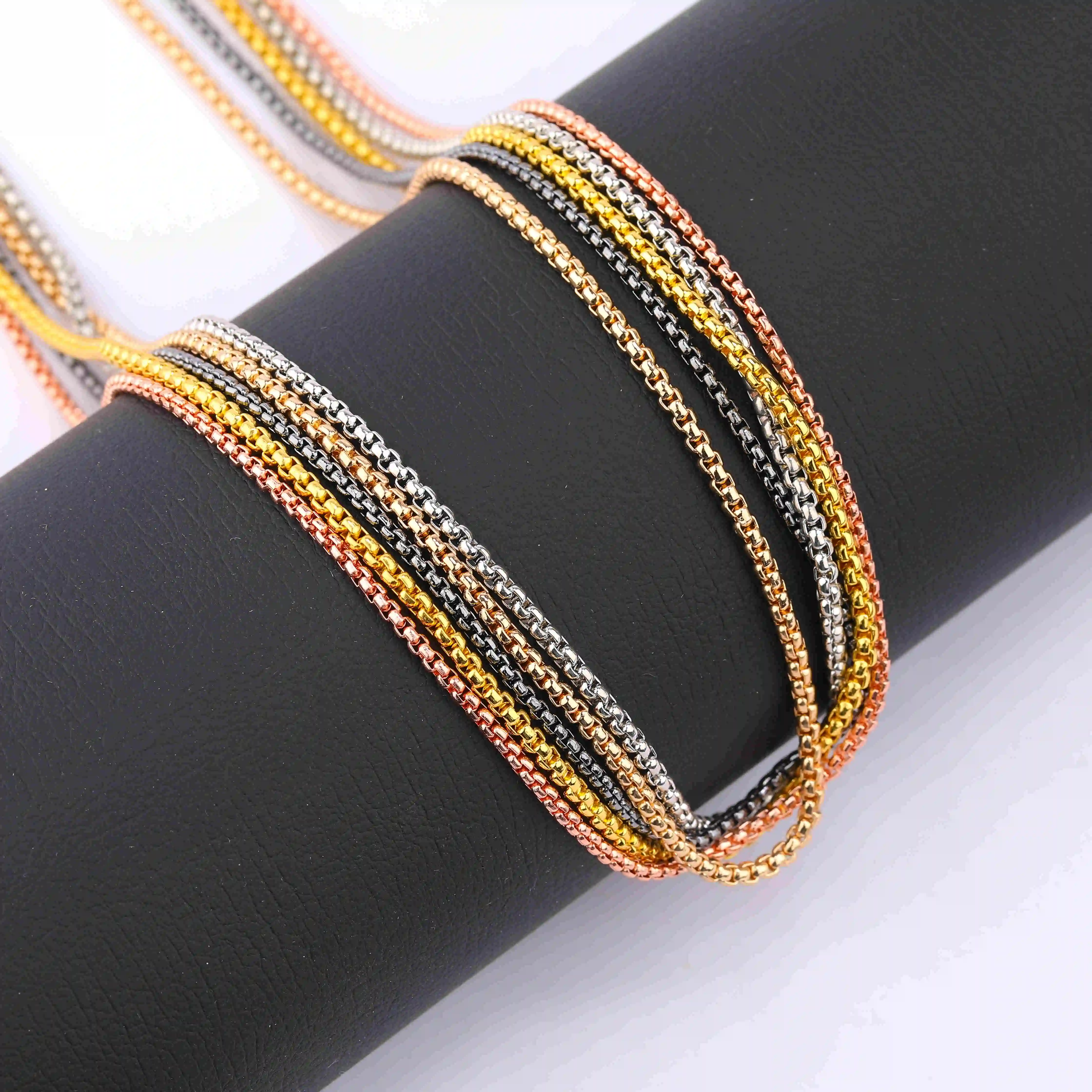 20 teile/los 60cm Legierung ketten dick 2,5mm & 3mm Karabiner verschluss ketten für DIY Schmuck herstellung Ergebnisse Anhänger Halsketten Zubehör – Detail 4