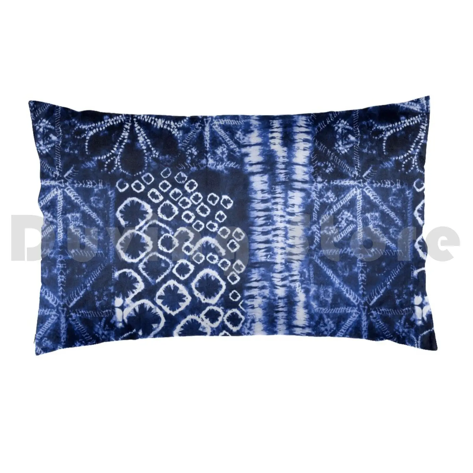 Pillow Case Deep Sea Blue Shibori Tie-Dye 2599 Tie Dye Rainbow Acid Swirl Twirl Rollercoaster