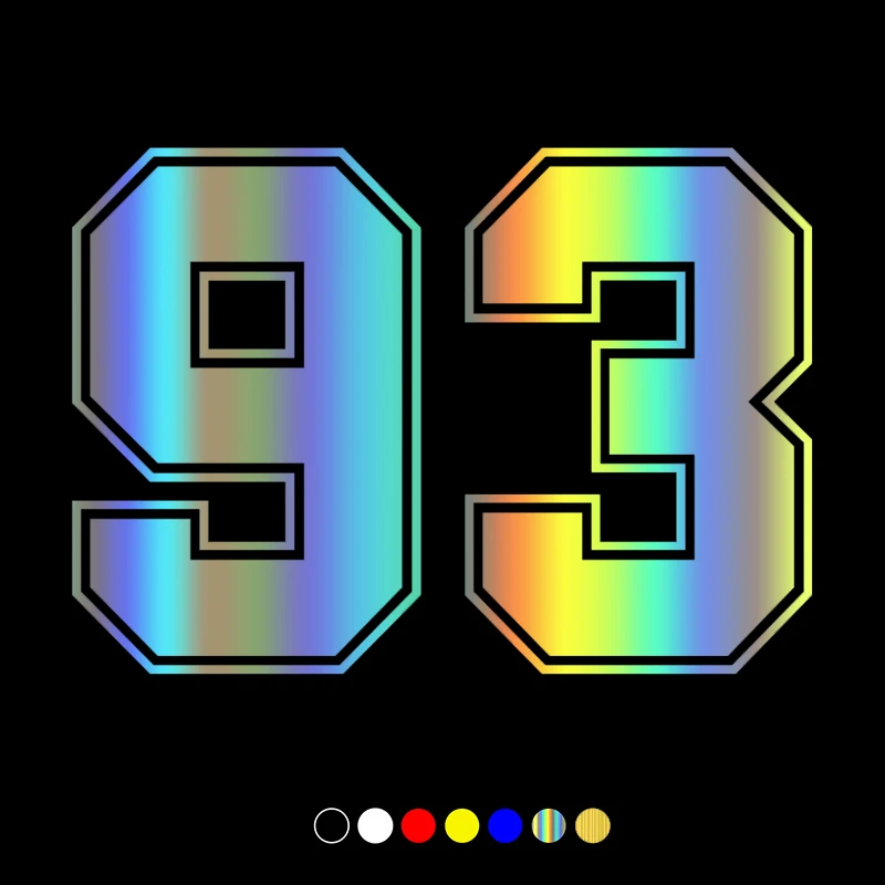 

30515# Various Sizes Car Sticker Number 93 Vinyl Decal Waterproof Auto Decor on Truck Bumper Rear Window