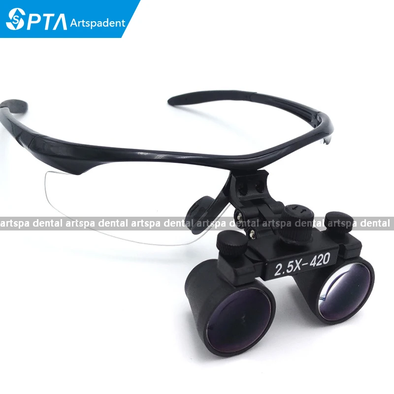 

2.5X Dental Black Frame Loupes High Definition Focus Galileo Magnifier For Medical Dentistry Surgical With Flexible Headband