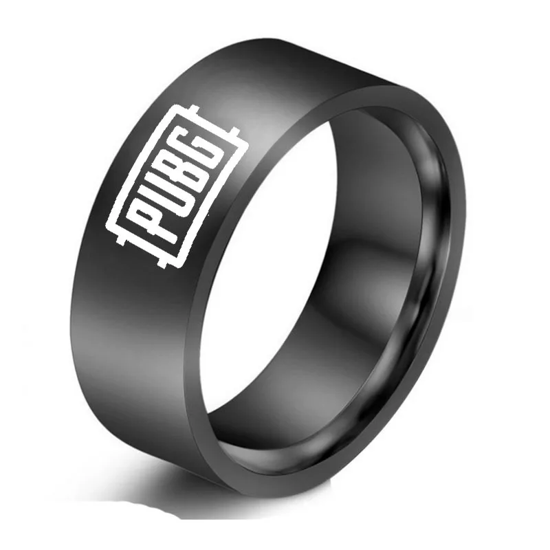 Hot Game Playerunknown\'s Battlegrounds Cosplay Accessories PUBG Literal Rings Finger Titanium Steel Ornament PUBG Ring