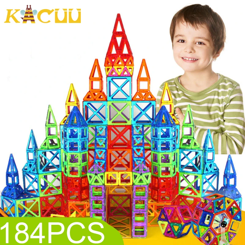 

184pcs-110pcs Mini Magnetic Designer Construction Set Model & Building Toy Plastic Magnetic Blocks Educational Toys For Kids Gif