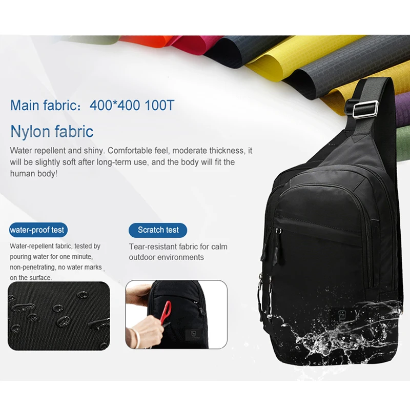 OIWAS-Bolso cruzado para hombre, de un hombro bandolera para el pecho, multifuncional, a la moda, para viaje deportivo