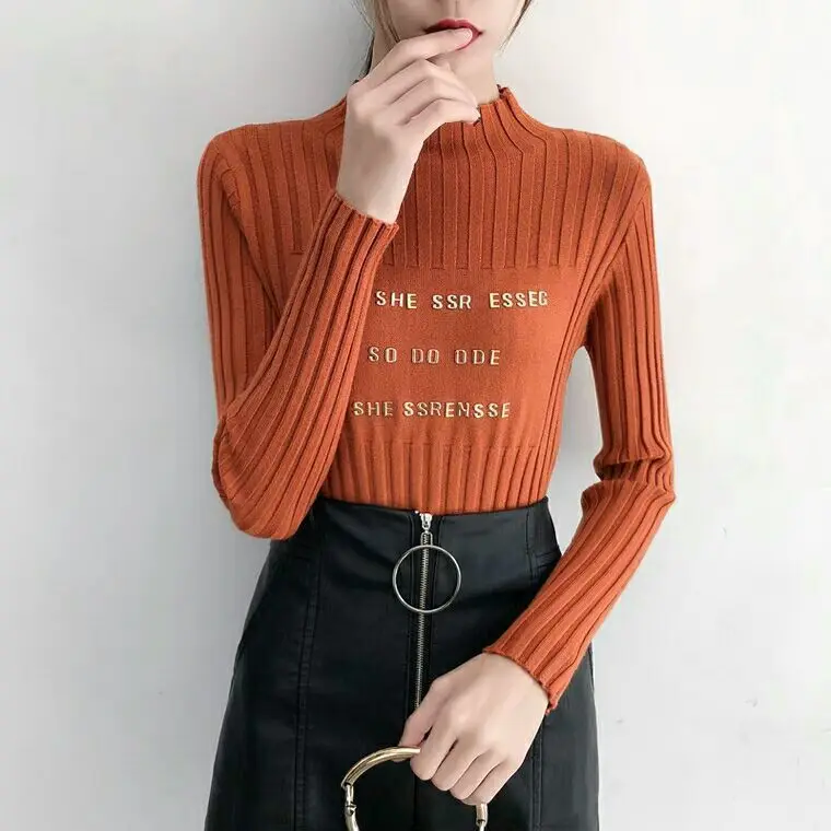 Woman Sweaters Pull Hiver Autumn and Winter Knitting Women\'s Turtleneck Sweater Slim Top Femme Chandails