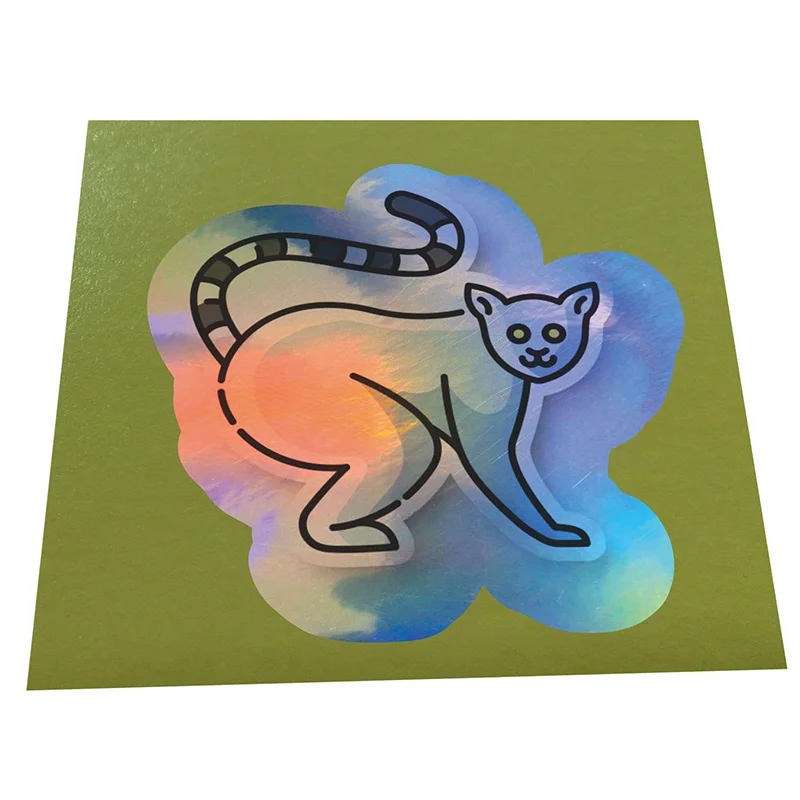 Pencetakan Stiker Laser Logo Hitam Kustom