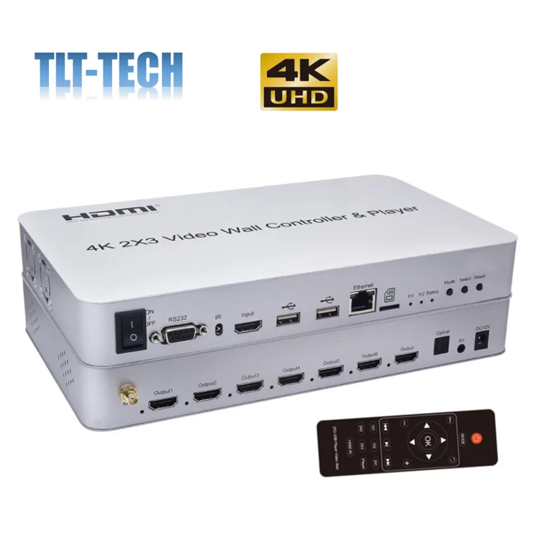 4K 1080P 60Hz 2x3 Splicer 2x2 3x3 łączenie procesor wyświetlania HDMI USB odtwarzacz kontroler ściany wideo KVM mysz USB klawiatura RS232