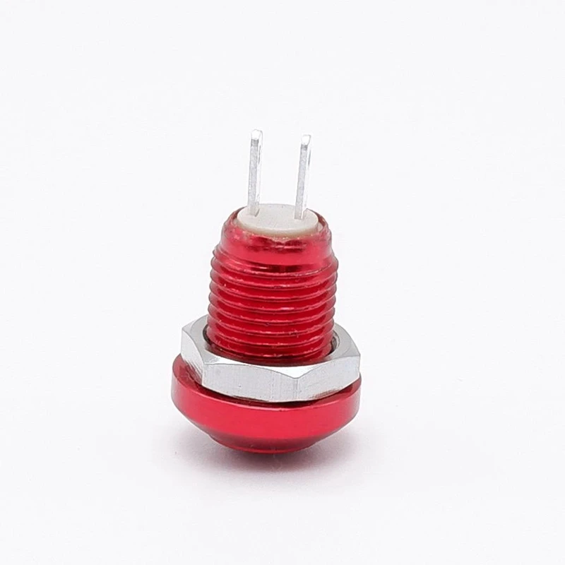 8mm Push Button Switch Momentary Metal Horn Doorbell Bell Mini Car Auto Engine PC Power Start Starter Red Green Black Blue 1NO