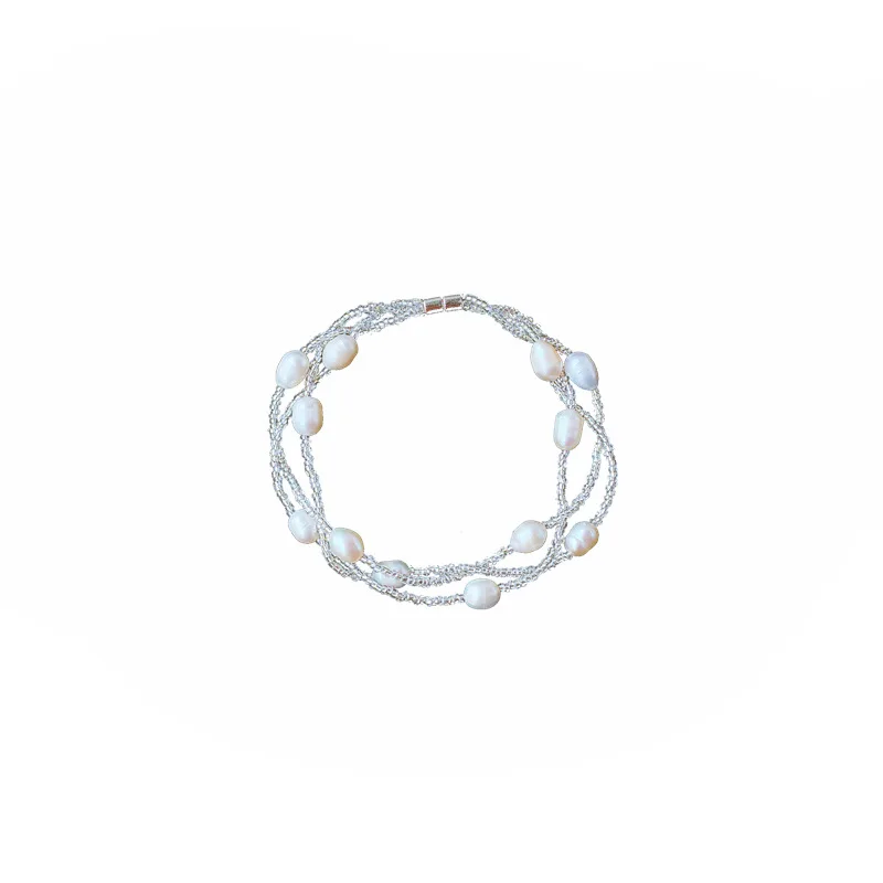 Handgewebtes natürliches Süßwasserperlen-Damenarmband, origineller Schmuck für Frauen, Promotion, Geburtstagsgeschenk, Freundin – Detail 8