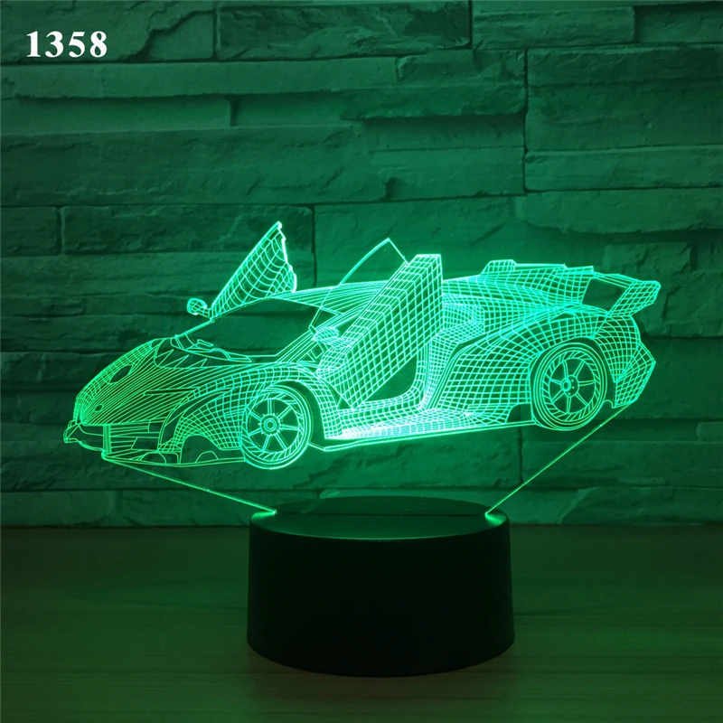 3D Night Light Classic Vintage Car Model LED NightLight F1 4DW Game Atmosphere Lamp Friend Kid Birthday New Year Christmas Gifts