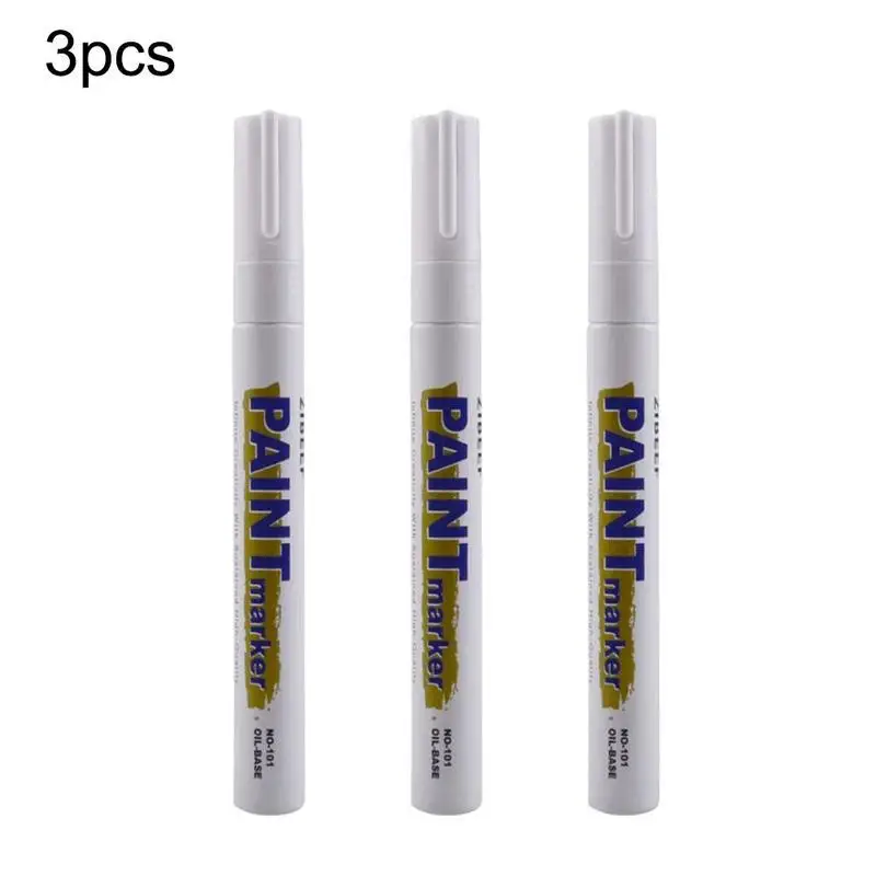3 stücke weiße Farbe Stift Farbe Marker wasserdichte Autoreifen Öl-basierte Farbe Stift Set schnell trocken und dauerhaft