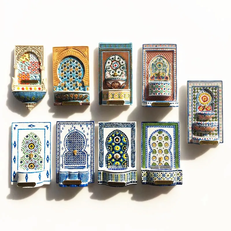 Europe Morocco 3D Fridge Magnets Tourist Souvenir Decoration Articles Handicraft Magnetic Refrigerator Collection Gifts