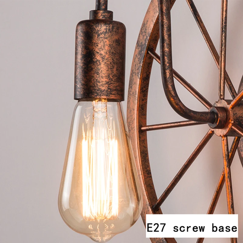 American Country Creative Retro Industrial Style Wrought Iron Wall Lamp Designer Lamp Aisle Stairs Bedside Rotating Lamps