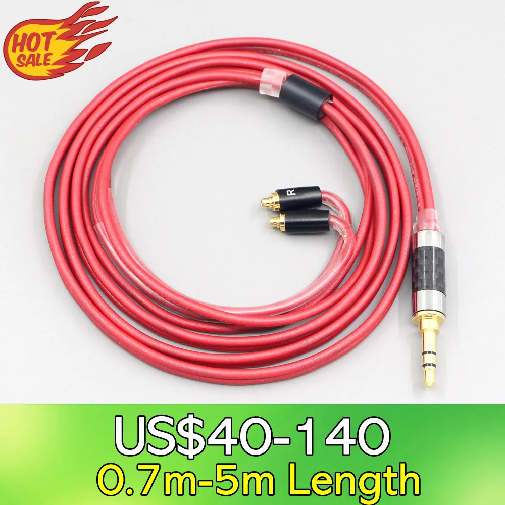 

LN007695 3.5mm 2.5mm 4.4mm Balanced 99% Pure PCOCC Earphone Red Cable For Sennheiser ie200 IE300 ie600 IE900