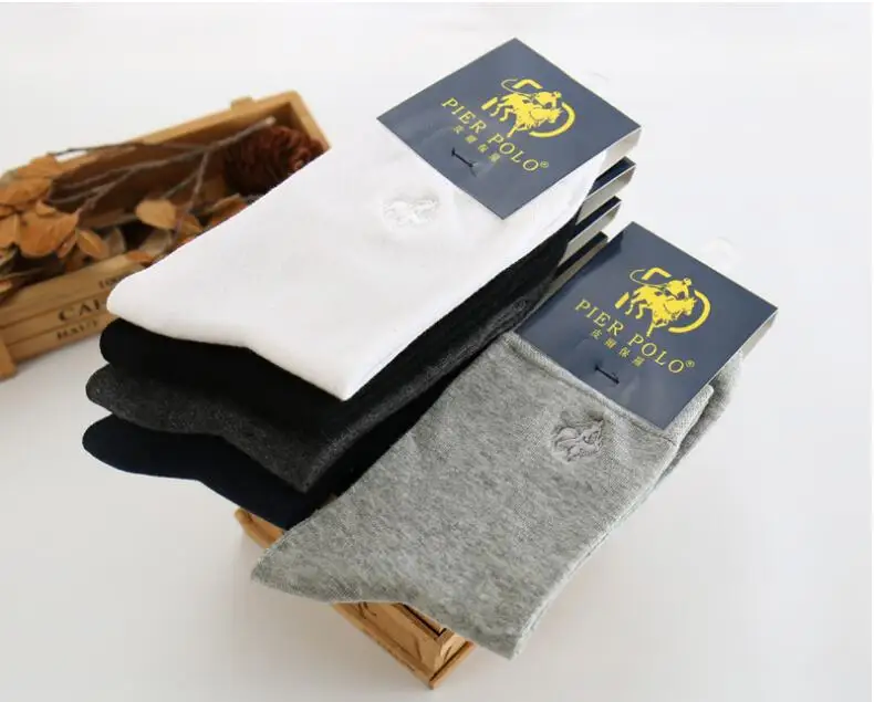 PIER Polo socks 5 Pairs/lot autumn new male POLO socks Cotton classic casual socks business Embroidery Calcetines Hombre Sox