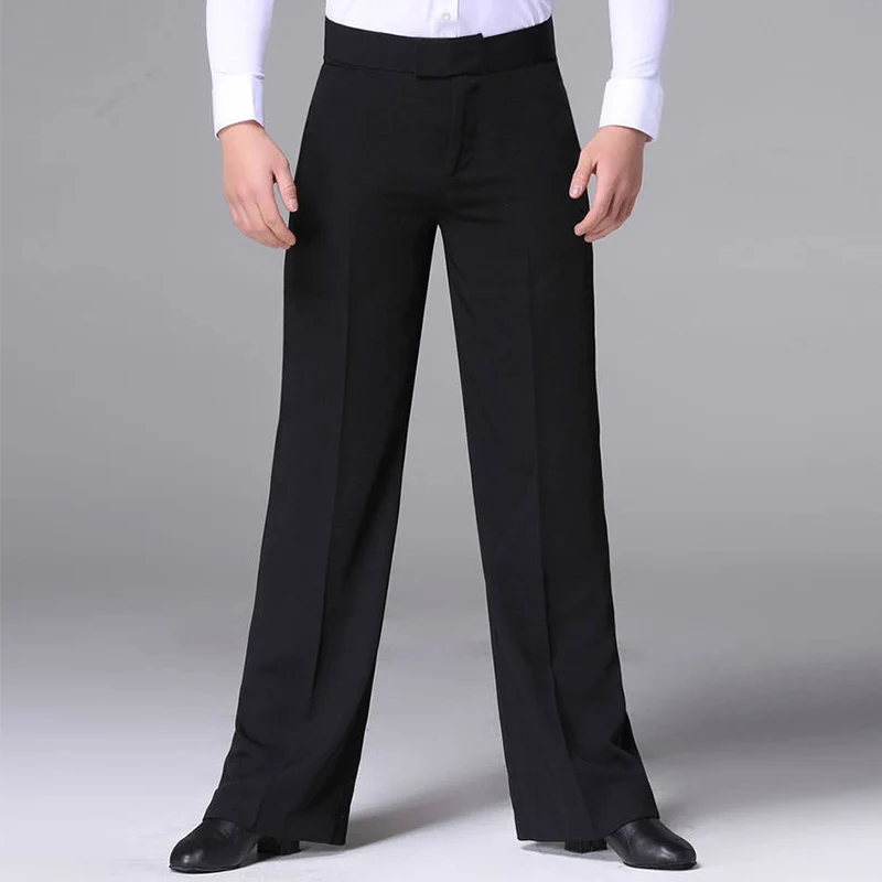 Latin Dance Pants For Male Black Standard Pant Men Rumba Samba Chacha Professional Trouser Ballroom Practice Show Wear N7038