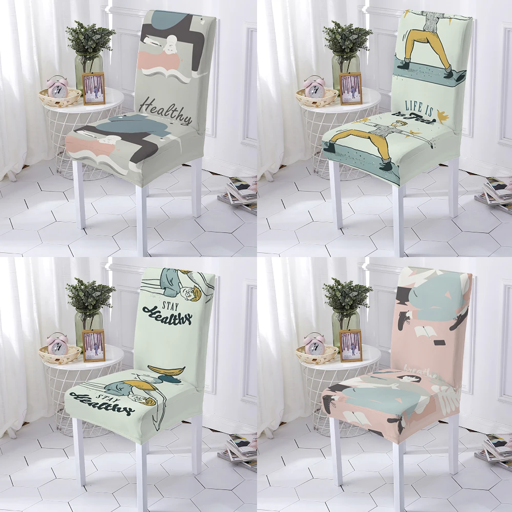 Character Chair Cover Cute Washable Printing Multifunctional Seat Back Printing Party Printing 1/2/4/6psc