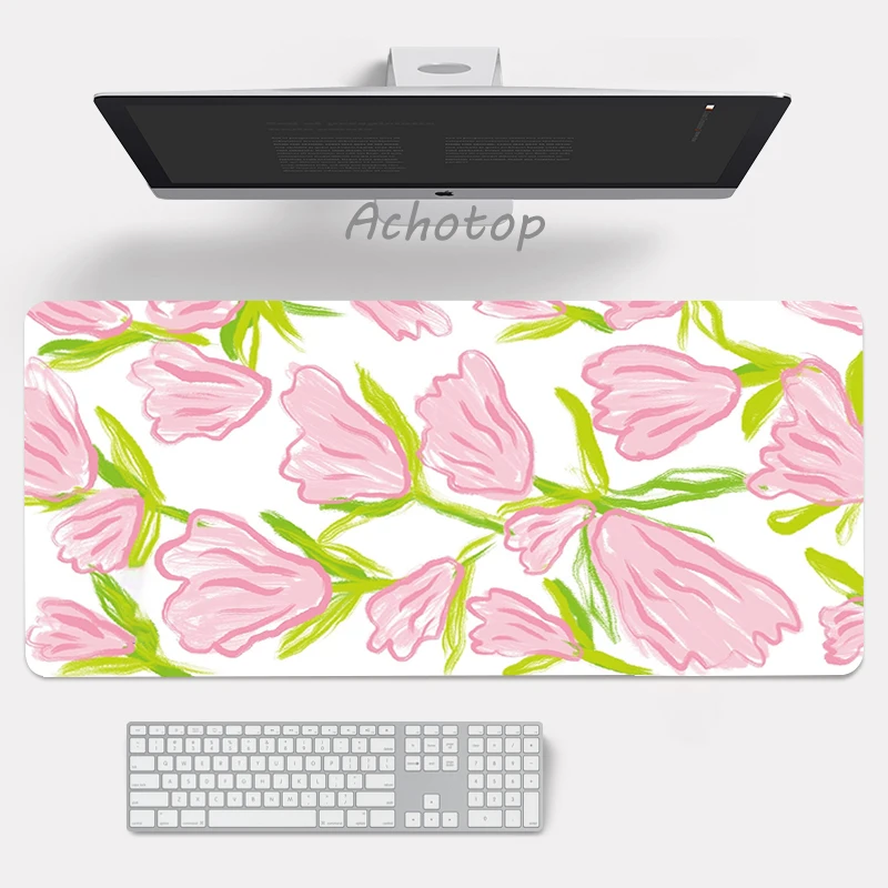 

Cute Mouse Pad Comtuper Desk Mat Kawaii Large Mousepad Gaming Accessoroes Laptop Gamer Keyboard MacBook Flowers Maus Mats