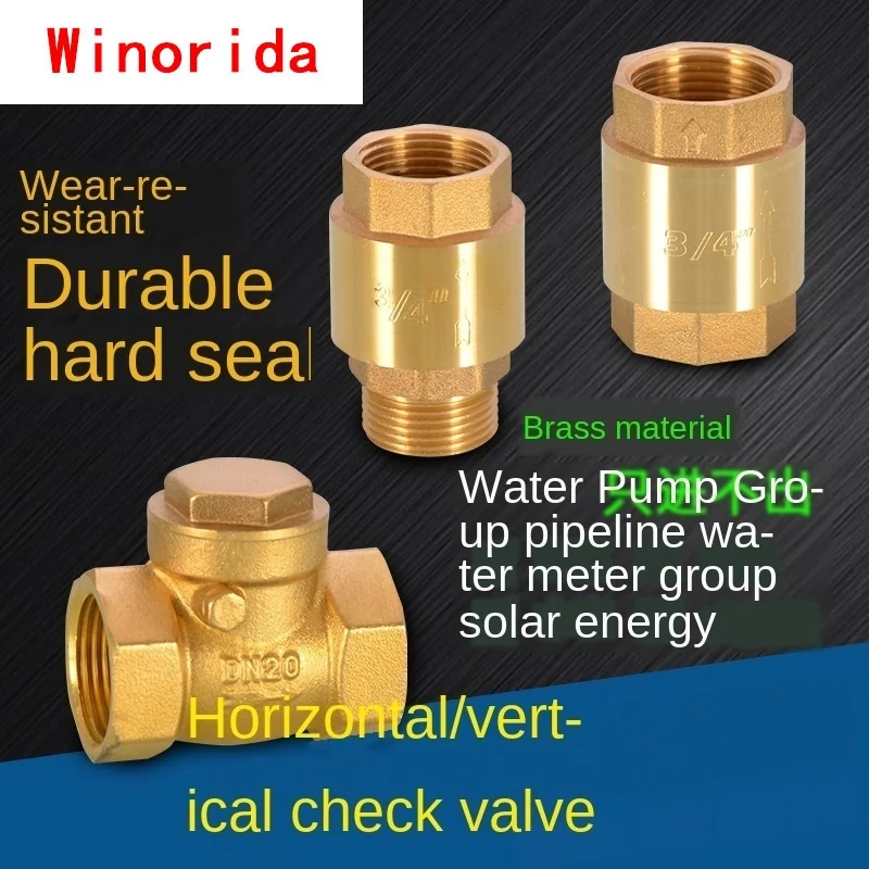 Copper 1/2IN  Discrete Check Valve Spring Check Valve 3/4IN 1 Inch Thread Horizontal Check Valve