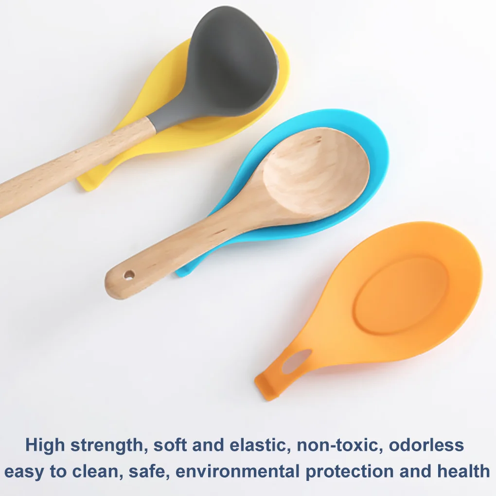 Silicone Insulation Spoon Rest Heat Resistant Placemat Drink Glass Coaster Tray Spoon Pad Eat Mat Pot Holder Kitchen Accessories