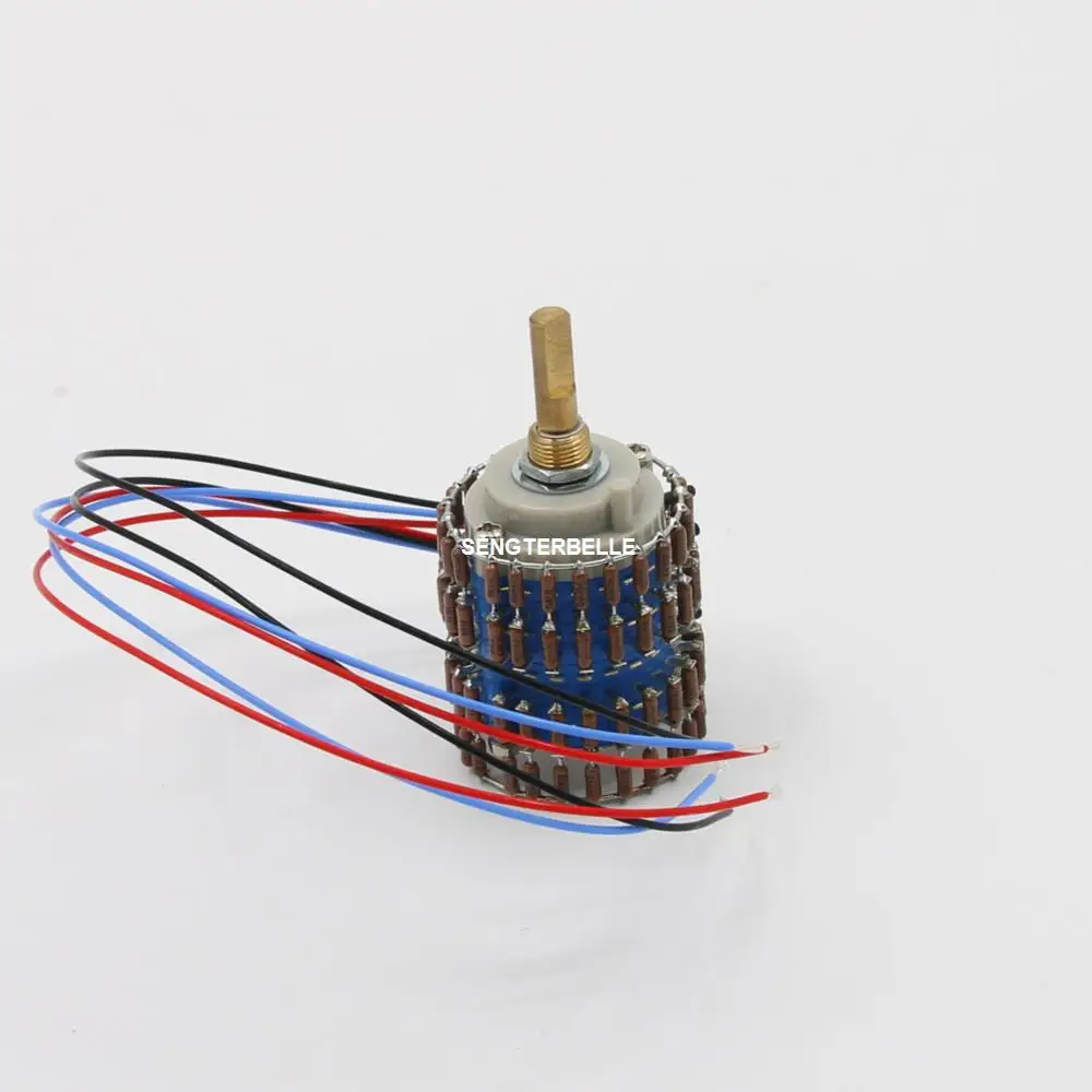 1PC HIFI 24-Step Stereo Volume Potentiometer 10K 50K 100K 250K Dale Resistance Potentiometer