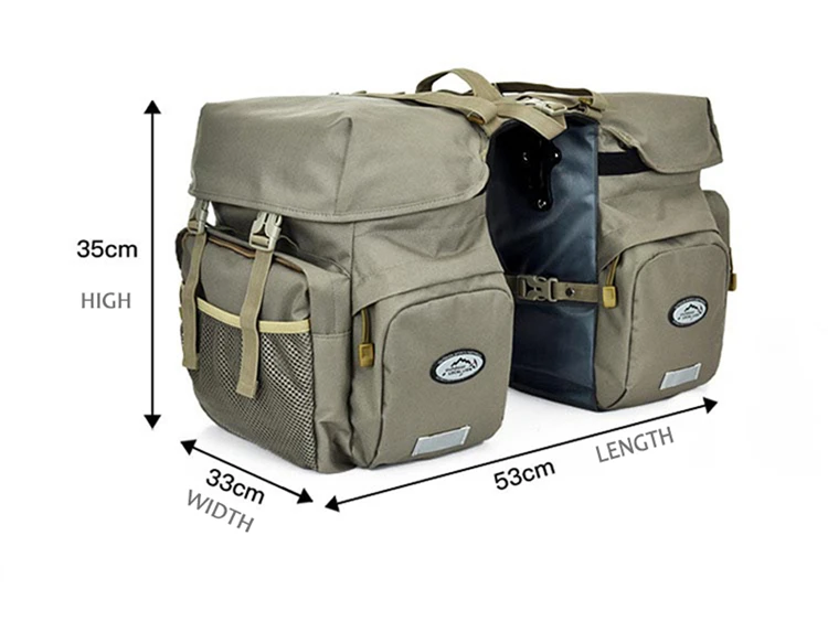 50L Fahrrad Tasche Mountain Road Sattel Radfahren Taschen Fahrrad Hinten Sitz Tasche Doppel Seite Rack Schwanz Sitz Pannier Pack Fahrrad Zubehör – Detail 2