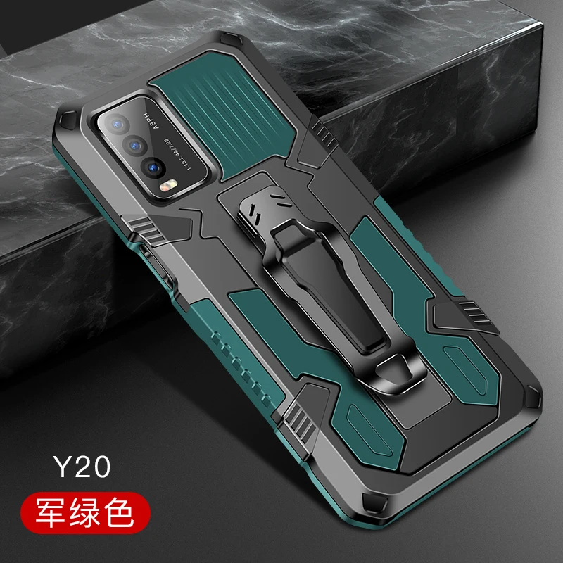 Armor Phone Case For Vivo Y20 Case Vivo Y20 V2029 Shockproof Belt Clip Holster Cover For Vivo Y20i 6.51