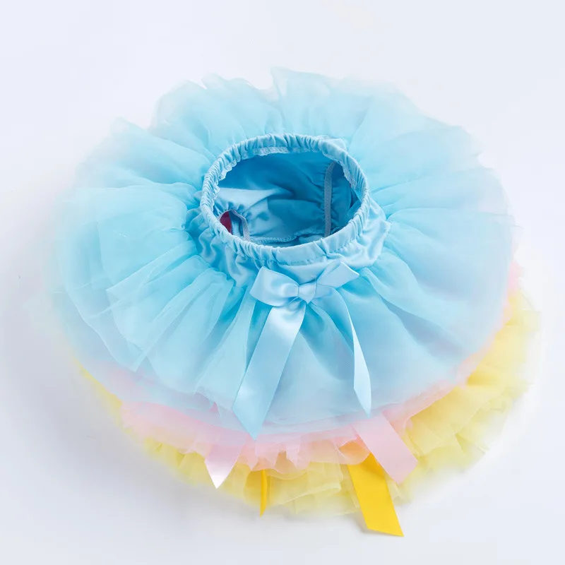 Baby Girl Skirt Fluffy Tutu Tulle Pantskirt Infant Toddler Princess Divided Skirt Mesh Multi-layers Skirts Birthday Festival