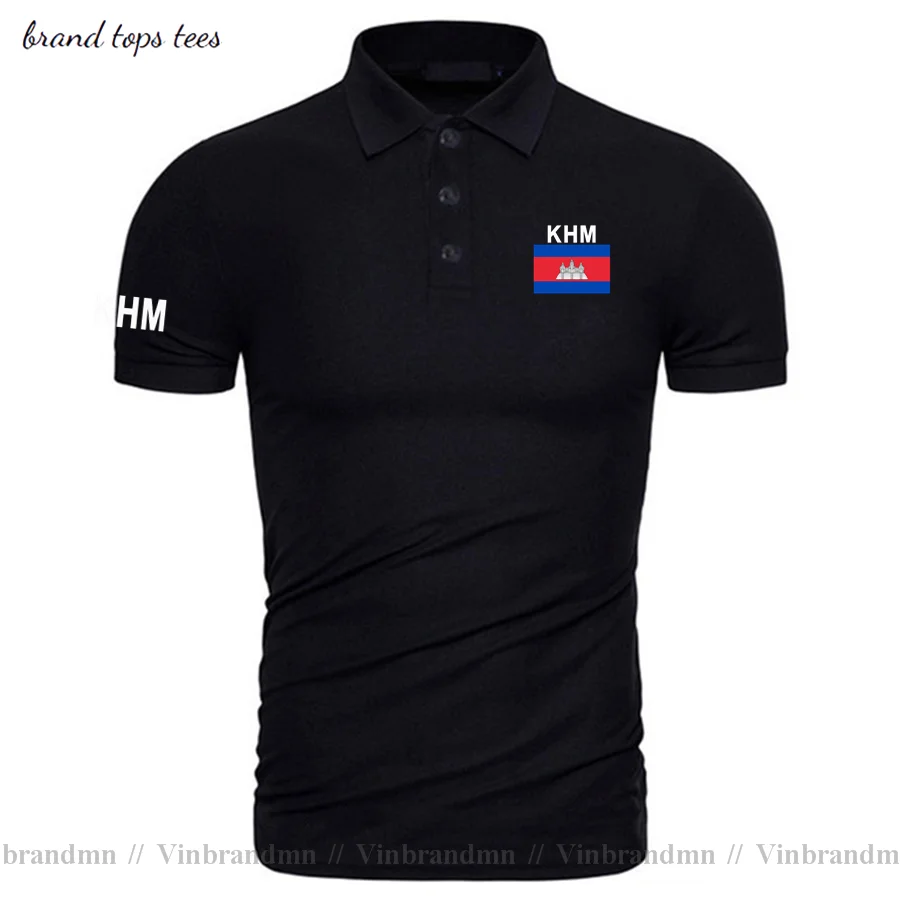 Cambodia Kampuchea polo shirts men short sleeve white brands printed for country 2021 cotton nation team KHM Cambodian Khmer