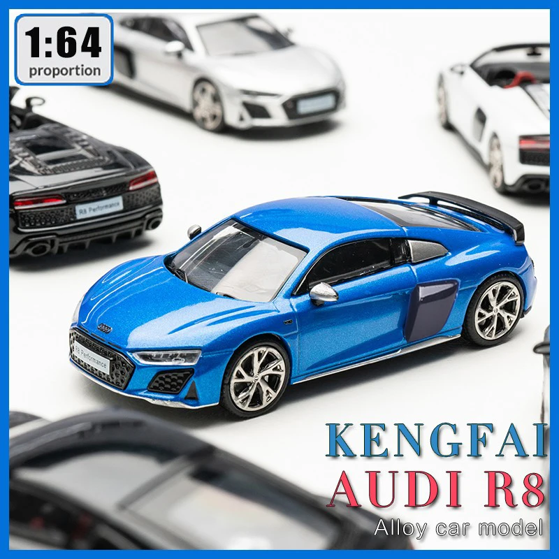 Kengfai 1:64 audi r8 druckguss legierung modell auto miniatur sportcar metall fahrzeug zurückziehen geschenke