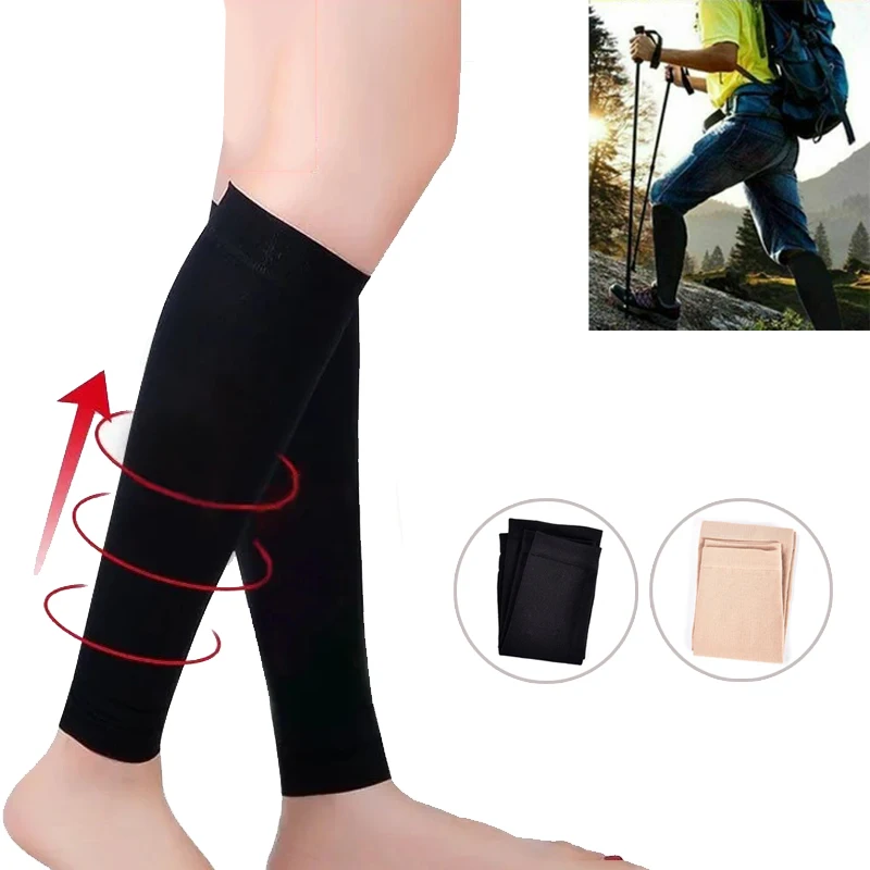 Prevent Calf Varicose Veins Compression Sock Medical Grade One Pressure Treat Varicose Leg Women Slim Socks Black Flesh-colored