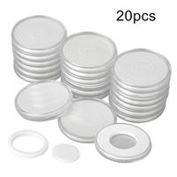 Clear 20Pcs 46mm Plastic Coin Holder Capsule Protector Display Boxes Case Collection Storage Box Home Decor Coins Protection