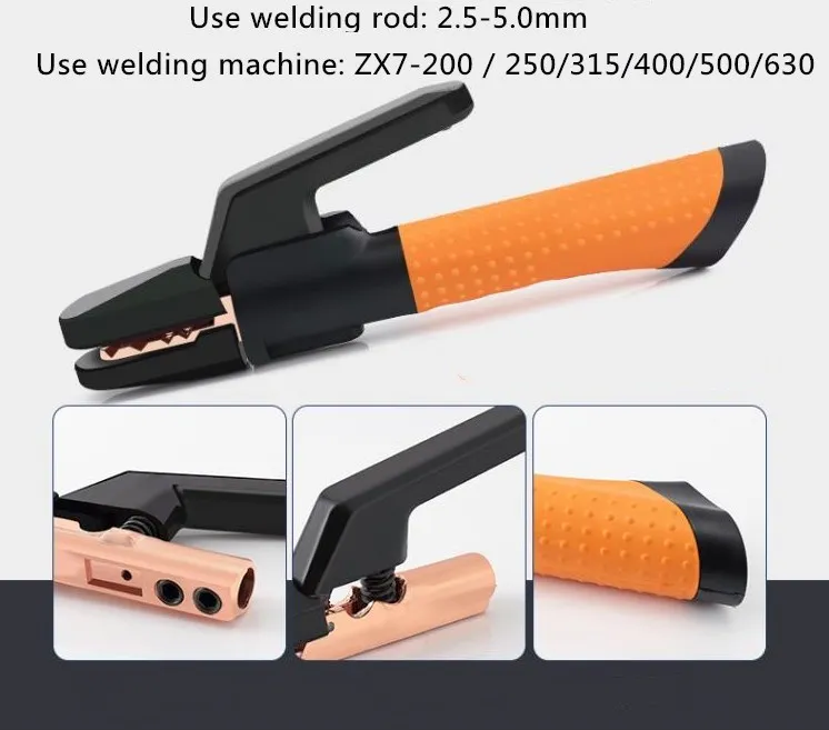 500A electric welding tongs pure copper integrated welding handle electric welding clamp ground wire welding machine accessories