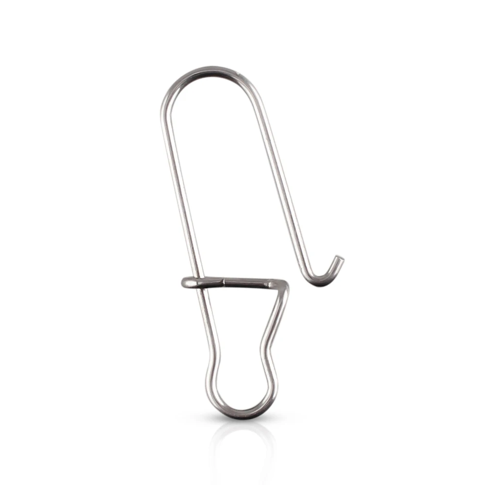 DNDYUJU 100pcs Stainless Steel Hook Fast Clip Lock Snap Swivel Solid Rings Safety Snaps Fishing Hook Connector