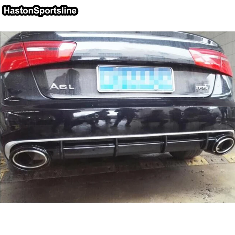 A6 C7 ABS Rear Bumper Lip Diffuser for Audi A6 2012-2015 Car Styling (Only fit standard A6)