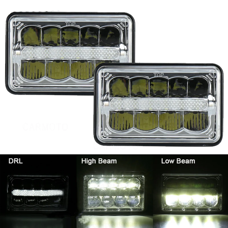 

LED Headlight 5X7 7X6 Sealed Beam Square 97-10 for Jeep Wrangler YJ Cherokee XJ Comanche Trucks 4X4 Offroad Headlamp Replacement