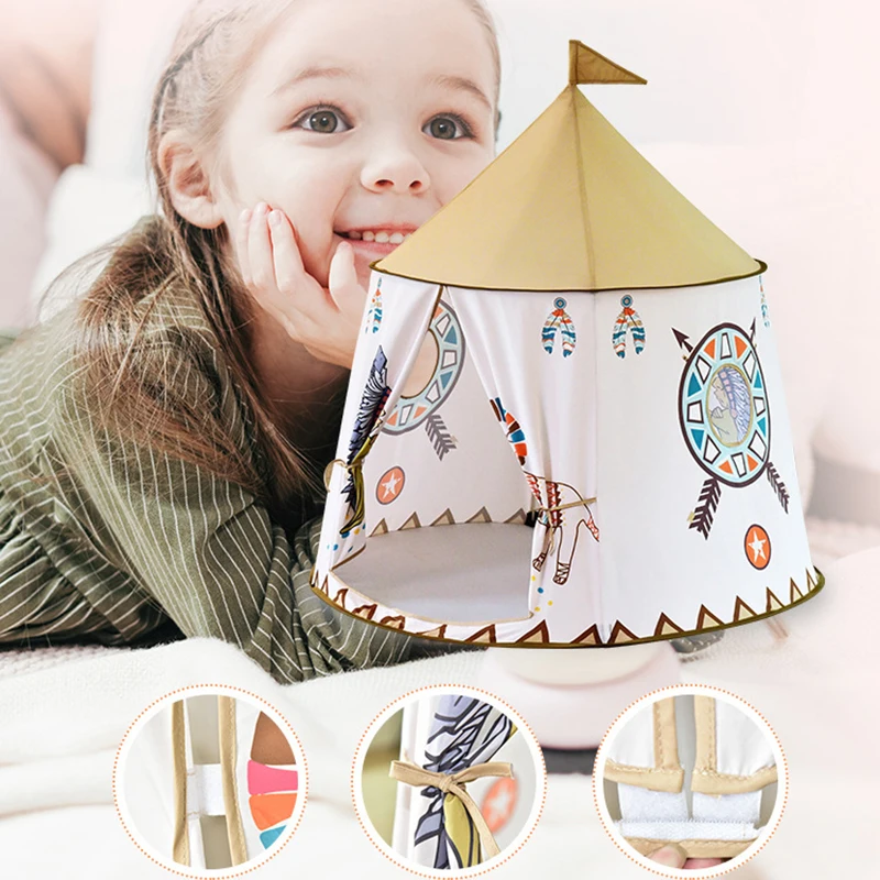 Kid Lều Di Động Lâu Đài Công Chúa Trẻ Em Lều Teepee Có Thể Gập Lại Chơi Đồ Chơi Ngôi Nhà Lều Sinh Nhật Quà Tặng Giáng Sinh