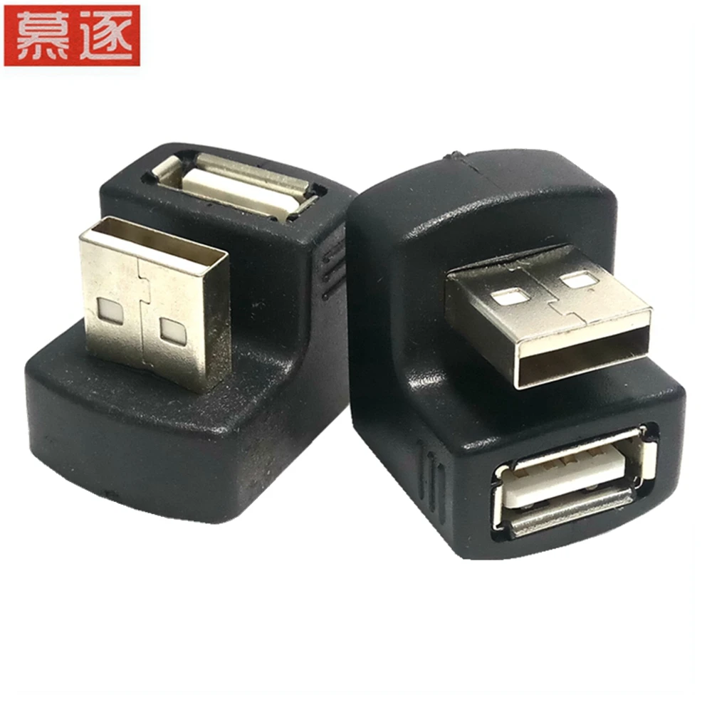 

New Up or down Right Angled USB 2.0 Adapter A Male to Female Extension 90 180 Degree Black