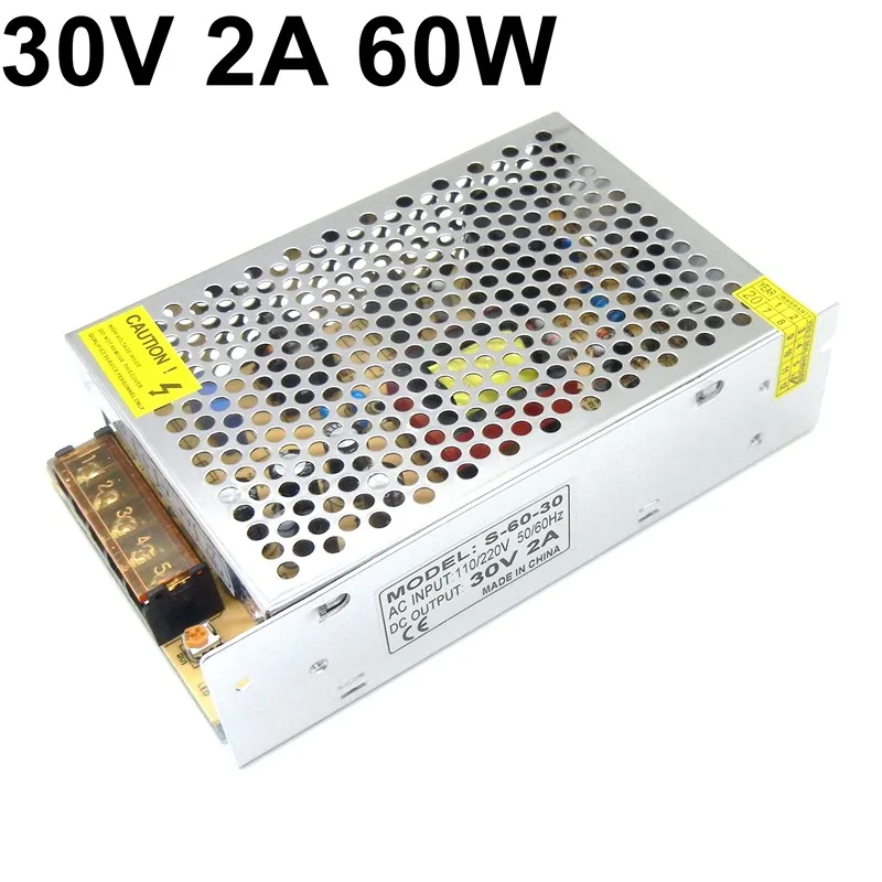 30V 2A 60W Switching Power Supply 110V 220V AC TO DC 30 Volt SMPS For LED Strip CNC 3D Print  Transformer