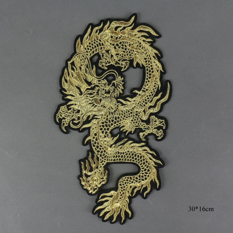 1 Pair Embroidery Dragon Patches For Clothing Iron On Sticker Patches Sewing Accessories Clothes Jeans Decoration