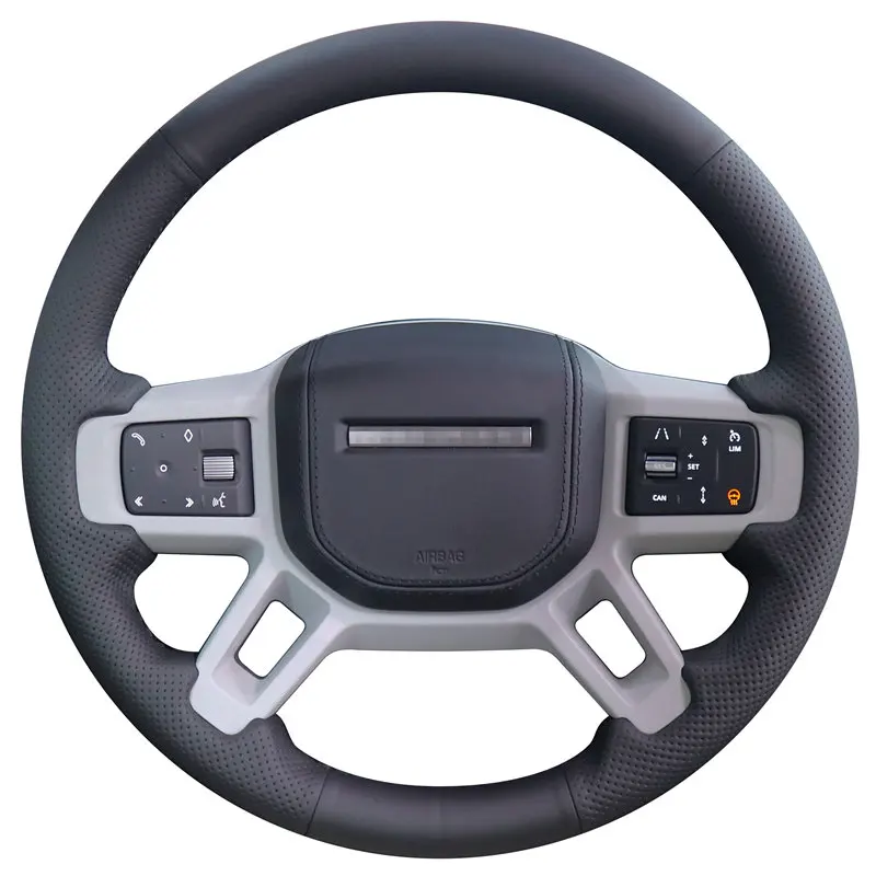 

DIY Leather hand-sewn steering wheel cover for special cars For Land Rover defender car accessories wheel cover