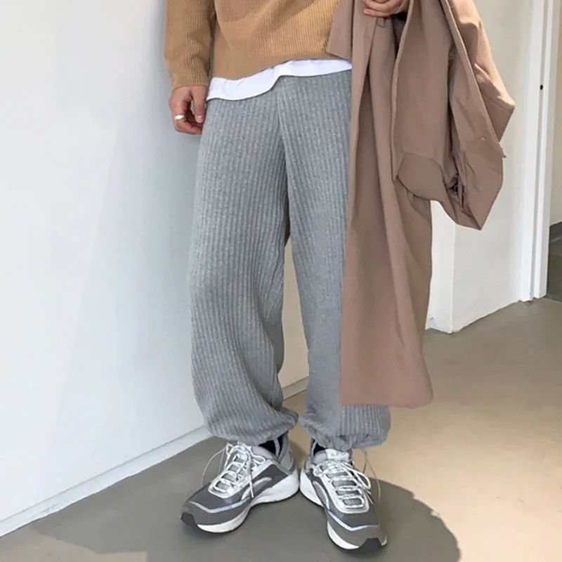 

Men Pleated Casual Drawstring Ankle Trousers Male Women Japan Korea Streetwear Vintage Fashion Loose Pant Jogger Sweatpants