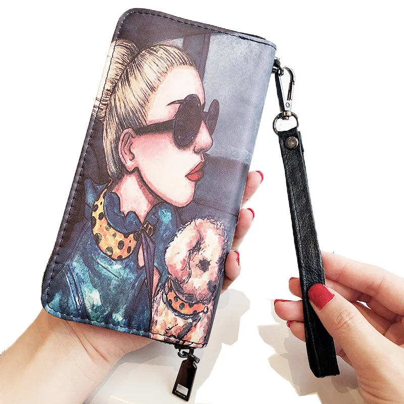 Fashion Long Wallet Ladies Zipper Clutch Bag Handbag Leather Wallet Mobile Phone Bag Carteira Portfel Cartera Mujer Purse F1