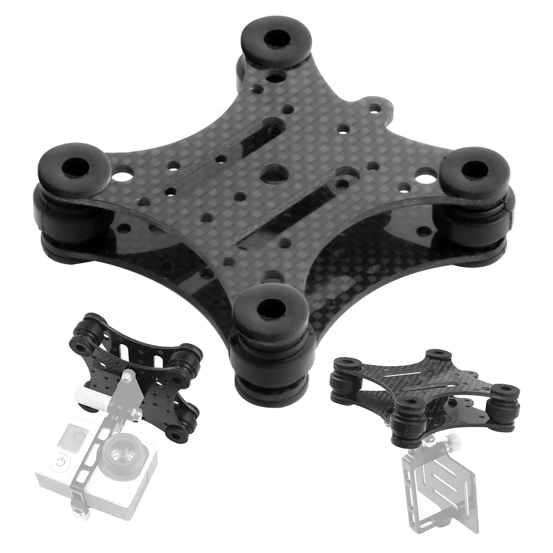 FPV-Kohlefaser-Antivibrationsplatte und Gummibälle für Phantom 1 2 Gimbal Mount Quadcopter für Gopro Hero 2 3 PTZ – Detail 2