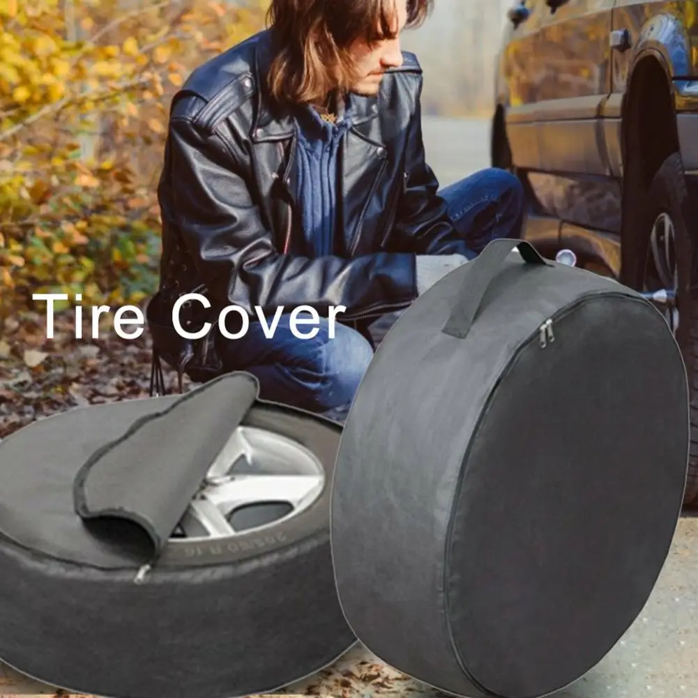 Spare Tire Cover Case Wheel Storage Bag Tire Cover Waterproof Portable Vehicle Wheel Protector With Handle Auto Tyre Accessories