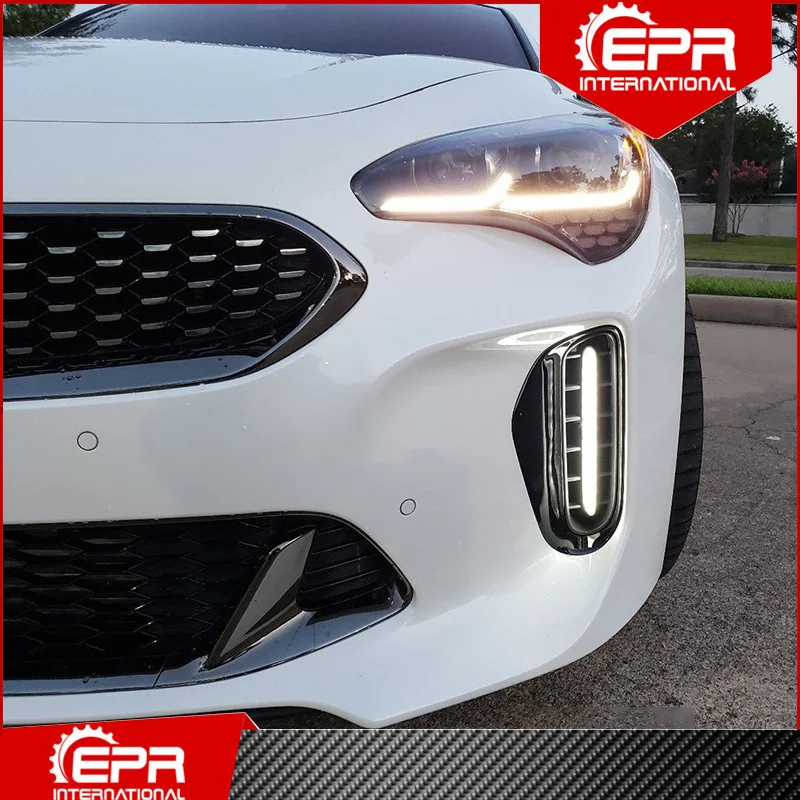 For Kia Stinger DRL Day Running Light With White Yellow Color Stinger Racing Part Daytime Running Lights Lamp Trim